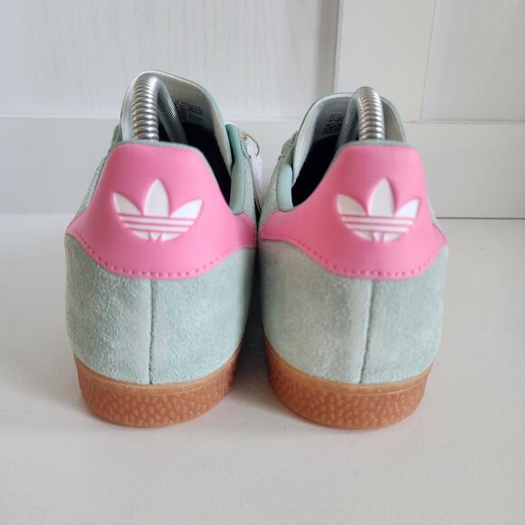 Adidas Originals Gazelle Hazy Green/ Cloud White/ Bliss Pink- Women's Sz 7  $140 - Picture 8 of 12